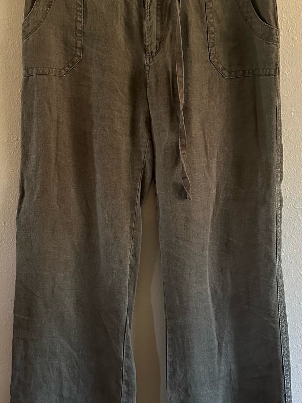 Sanctuary Clothing Olive Green Linen Cargo Pants - Size 30